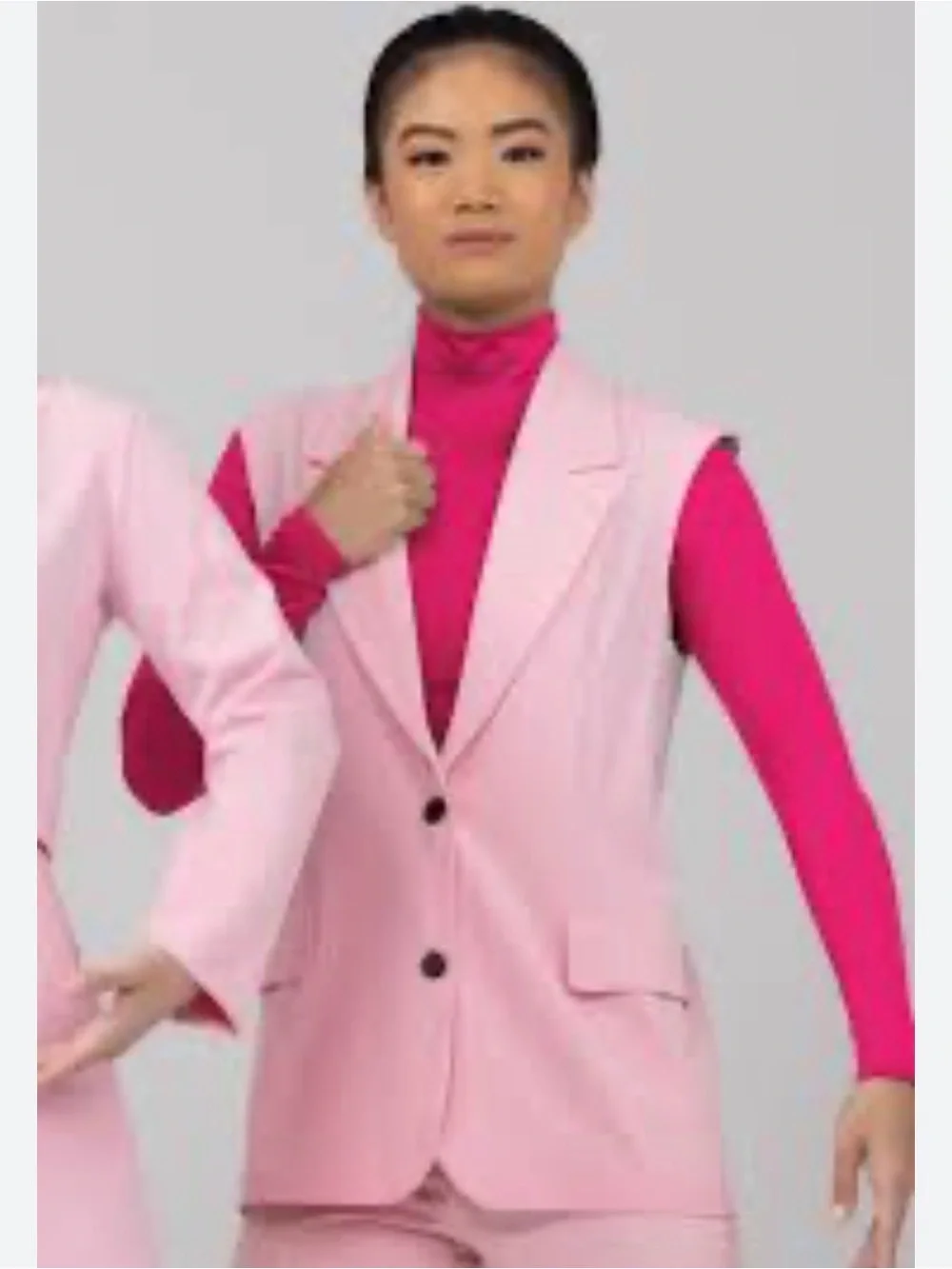Weissman Light Pink Sleeveless Blazer Vest
